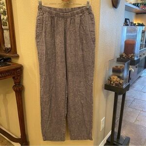 FLAX Women Light Purple 100% Linen Minimalist Pants Size Medium